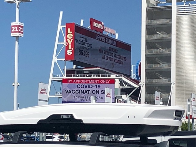 Digital sign sharing how many had been vaxxed here