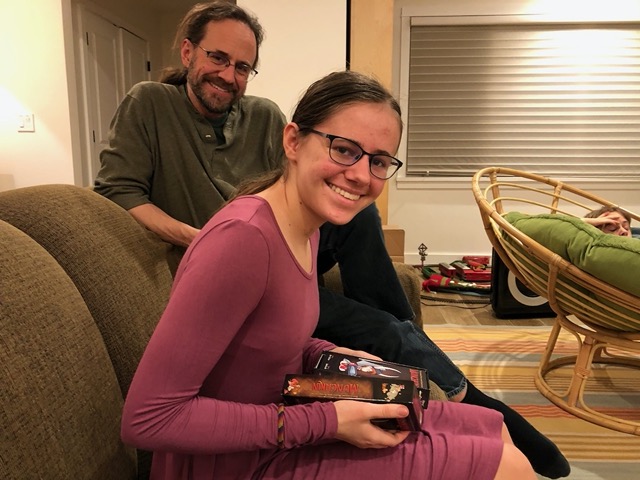 Opening Marie-laure's package