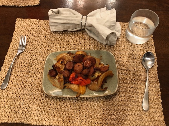 Pepper, onion, and chorizo medley