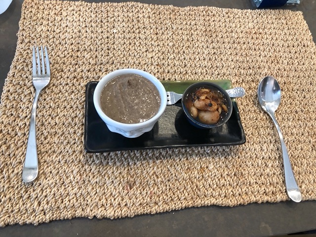 Mushroom soup and cascabel beans