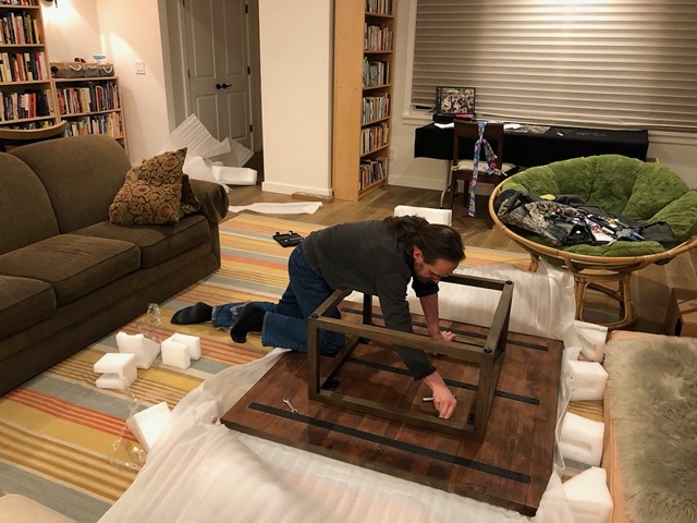 Mike and I assembled our new coffee table