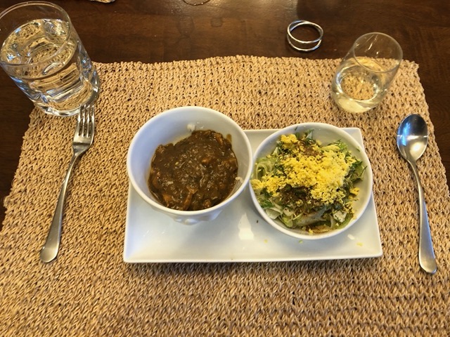 Persian stew and shaved fennel and celery salad