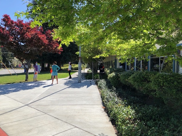 First time back on school campus in a year