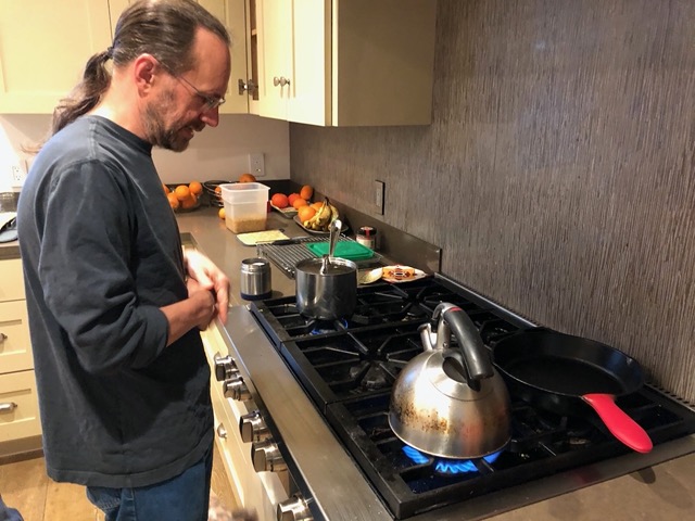 Remembering that we have to heat water for the thermos
