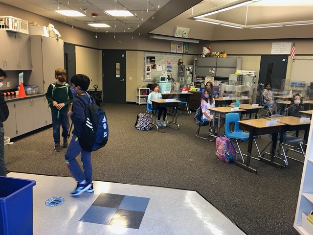 I peeked into Owen's classroom.