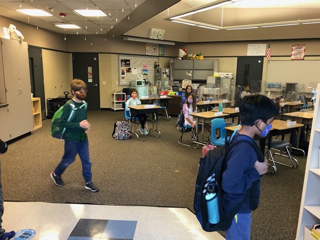 Owen heading to his desk