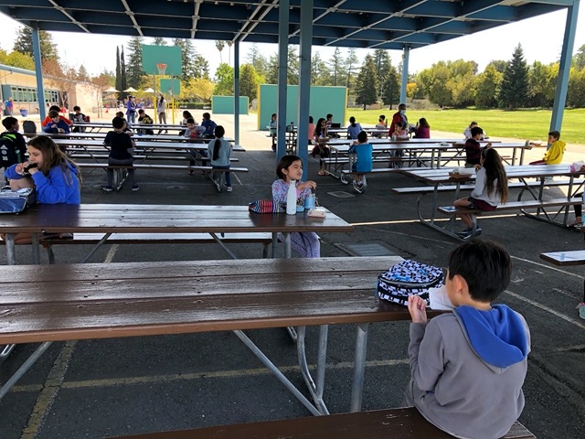 View of Owen's class at lunch