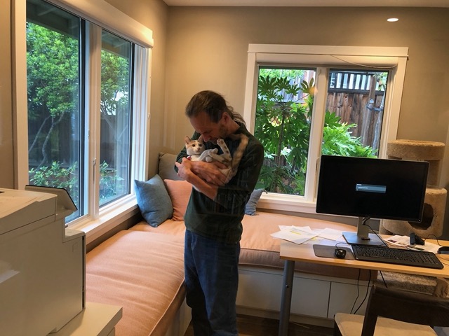 Mike with Cricket on April 6, Ellie's first day of school