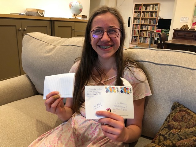 Ellie got the letter when she came home from school!