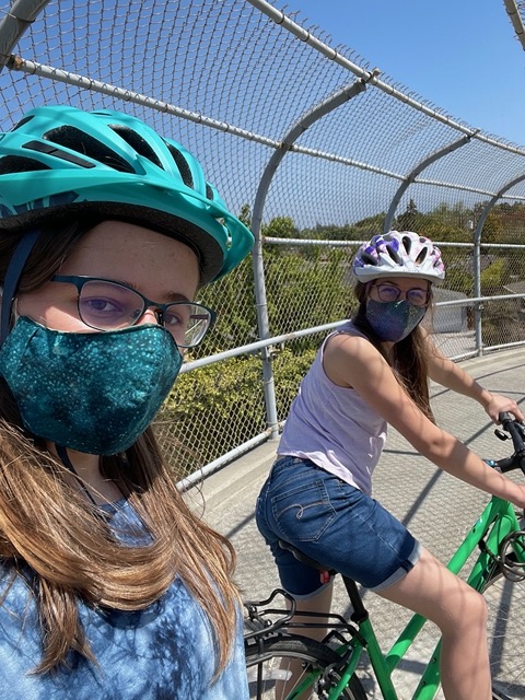 Lela took Elie biking