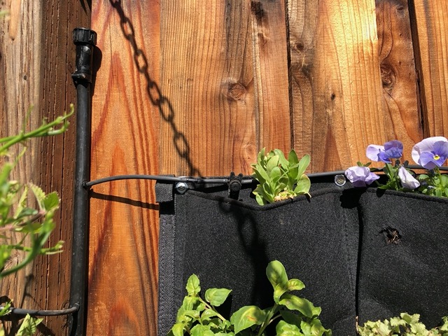I ran the line vertically, then smaller lines to the pocket planter