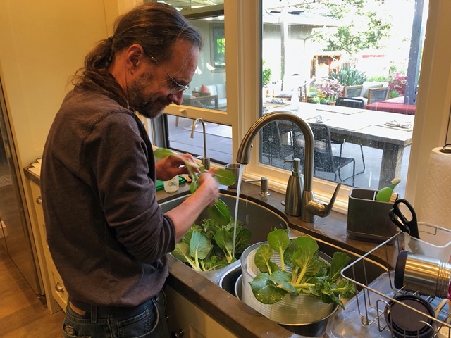 Mike with an early harvest