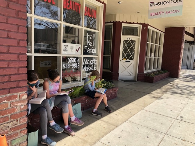 We read books while Mike gets his vaccine!