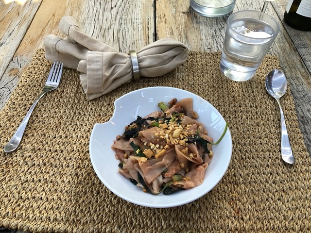 Thai noodle and greens dish for dinner