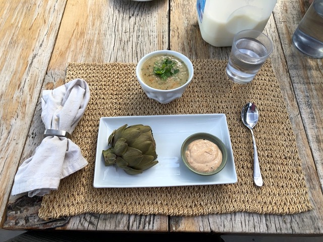 Artichoke and stem soup
