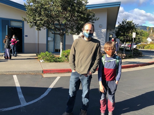 Mike and Owen at school