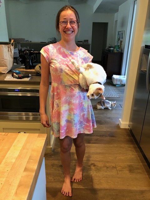 Ellie holding Gizmo, who is basically a liquid