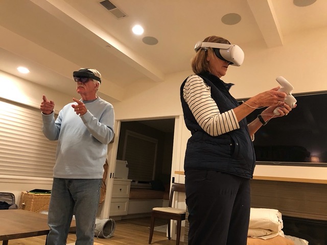 Both Leslie and BIll in a VR rig