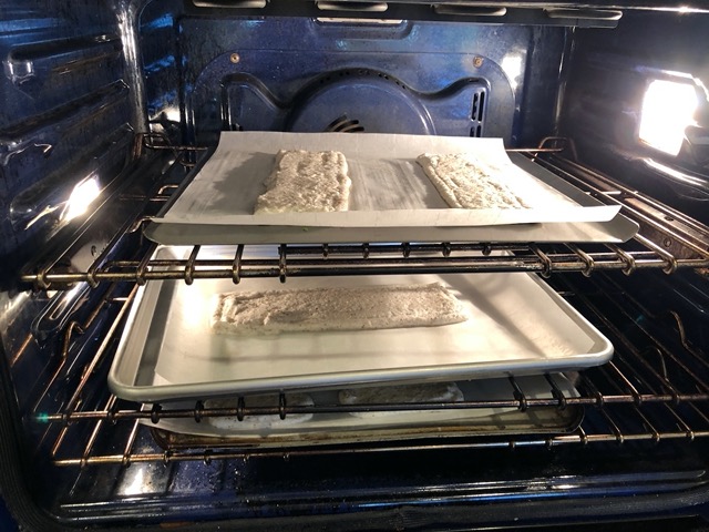 Making the meringue layers for the dacquoise