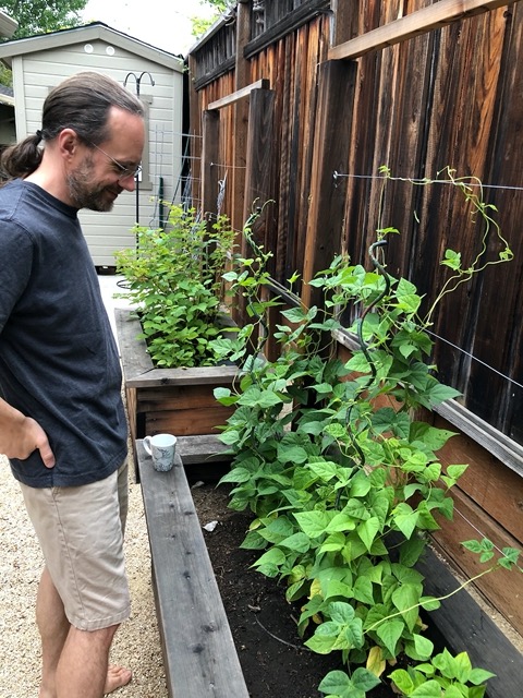 Mike with his beans