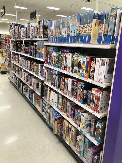 The puzzle section at Target has become huge with the pandemic.  Used to be just 1-2 shelves