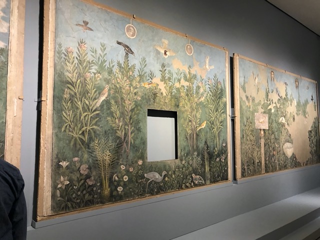 Lovely fresco with birds and plants