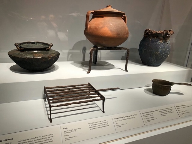 The grill would be placed right over the fire.  The dark pot at left was for boiling water