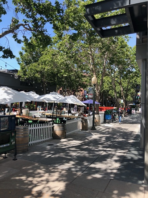 Back in Palo Alto, we went to University Ave, which is closed to cars now