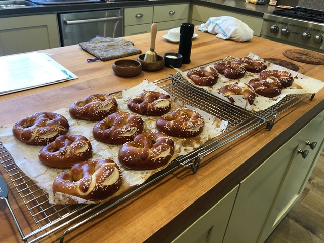 On the last day of school I made fresh pretzels to celebrate