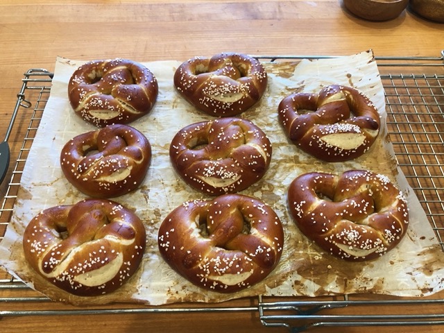 These are a big hit -- soft pretzels made with my sourdough starter