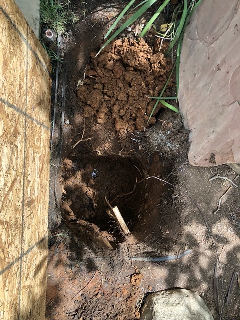The hole for the post!