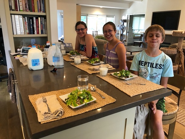 Mike has left for Wisconsin. Dinner on the peninsula, herb salad