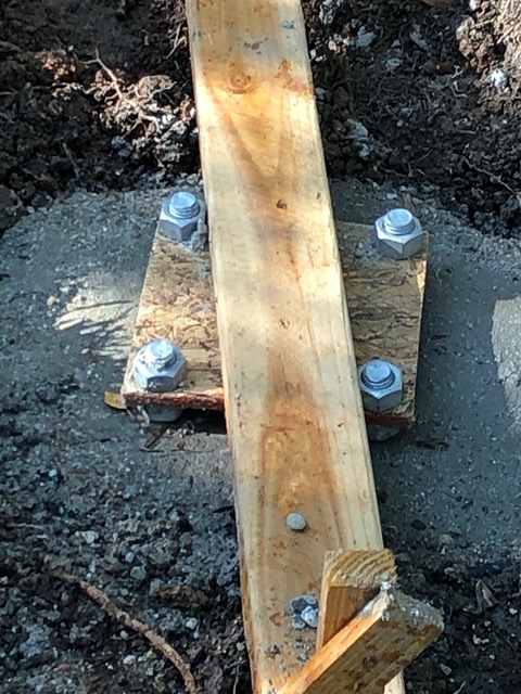 These big bolts will secure the pole