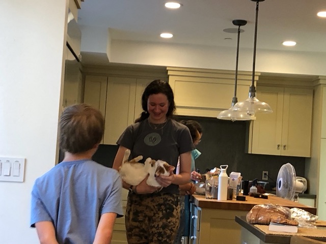 Lela's friends, Manya and Roxy, come over Saturday evening