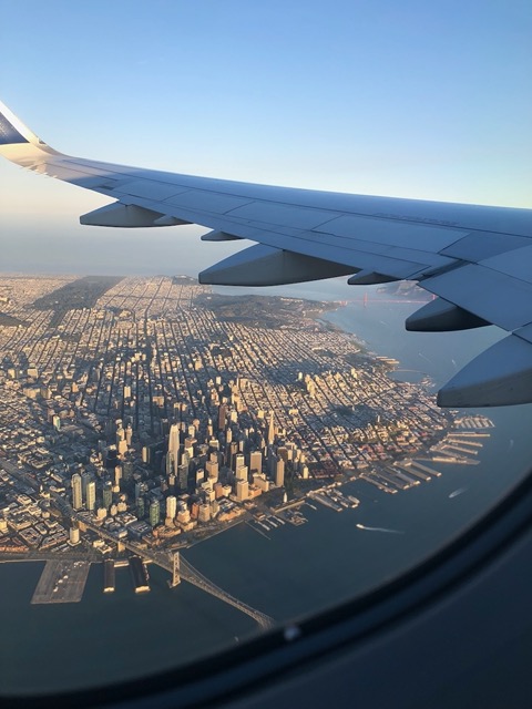 Beautiful view of San Francisco as Mike leaves for WI