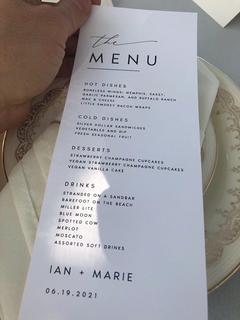 Reception menu