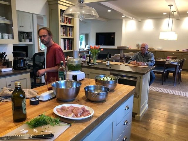 Getting ready for dinner after a big travel day