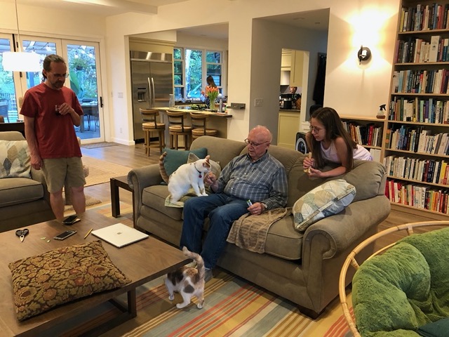 After dinner Grandpa Mark et the cats