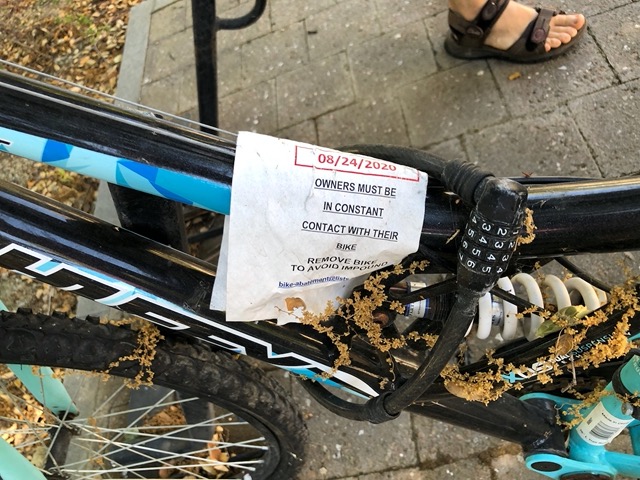 And the authorities didn't impound the bike because they were gone too