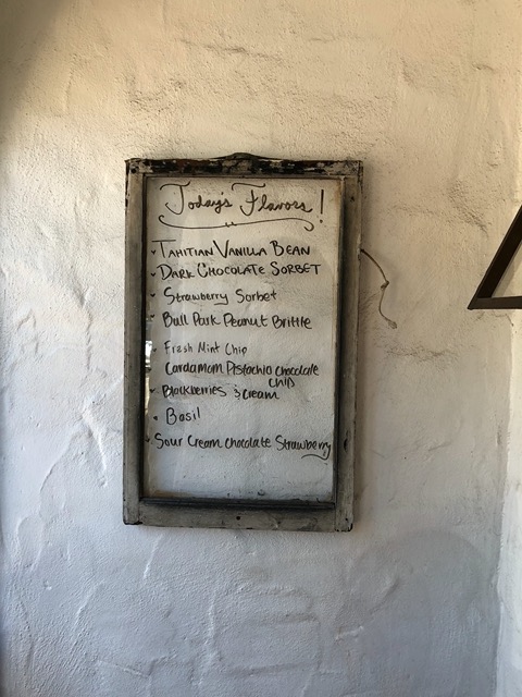 We went into Santa Cruz for ice cream afterwards.  Here's the menu