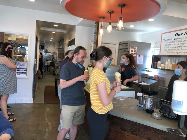 Getting ice cream cones