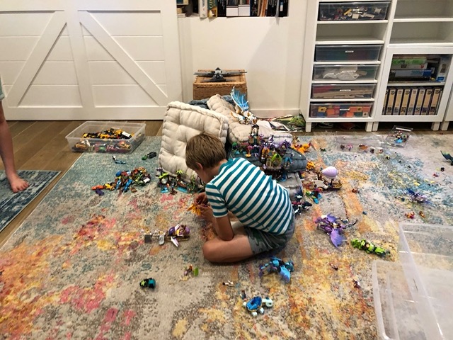 Owen playing with Legos