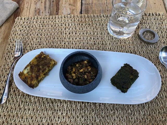 Zucchini kuku, spiced lamb, kuku sabzi