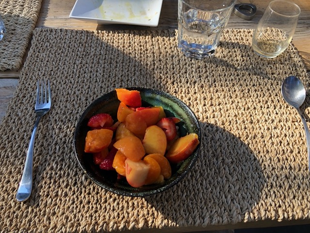 Beautiful fresh fruit for dessert.  I love summer produce