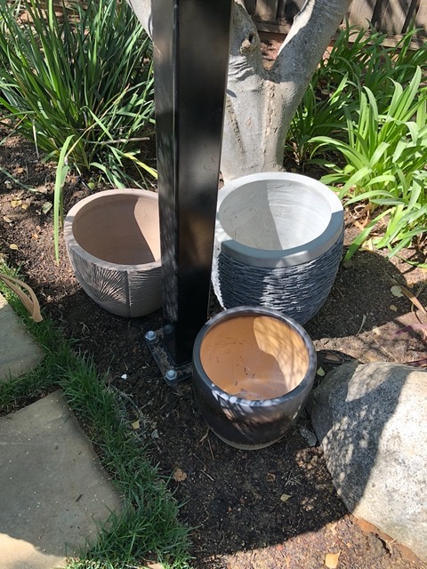 Closer view of my pots.  This is the photo I used for choosing plants