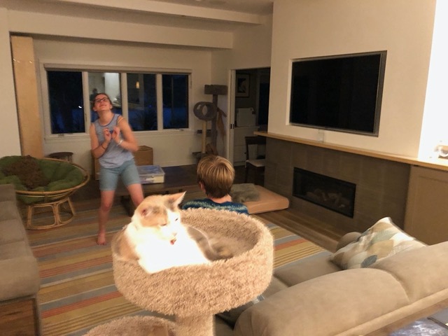 One evening Lela danced in the living room while we worked on the puzzle