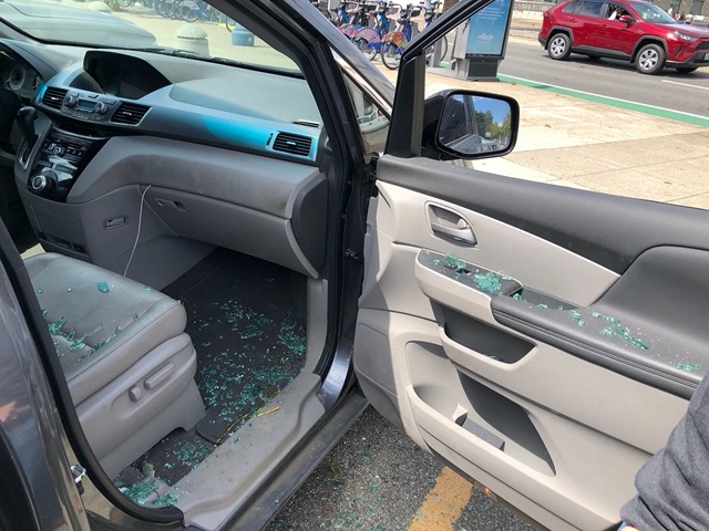 There was glass INSIDE the door, too