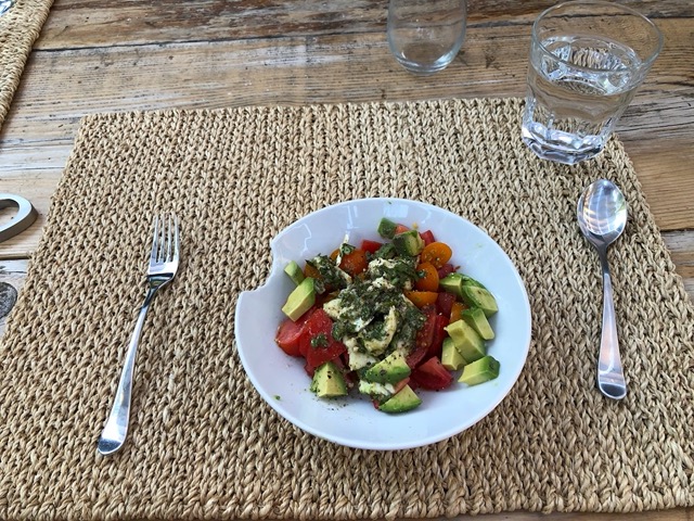 Marinated mozzarella salad with tomatoes