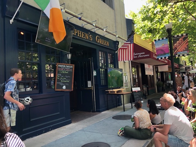 It's outside an Irish pub, so probably soccer