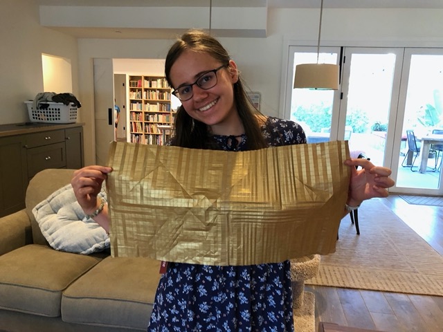 Lela with a complex origami crease pattern